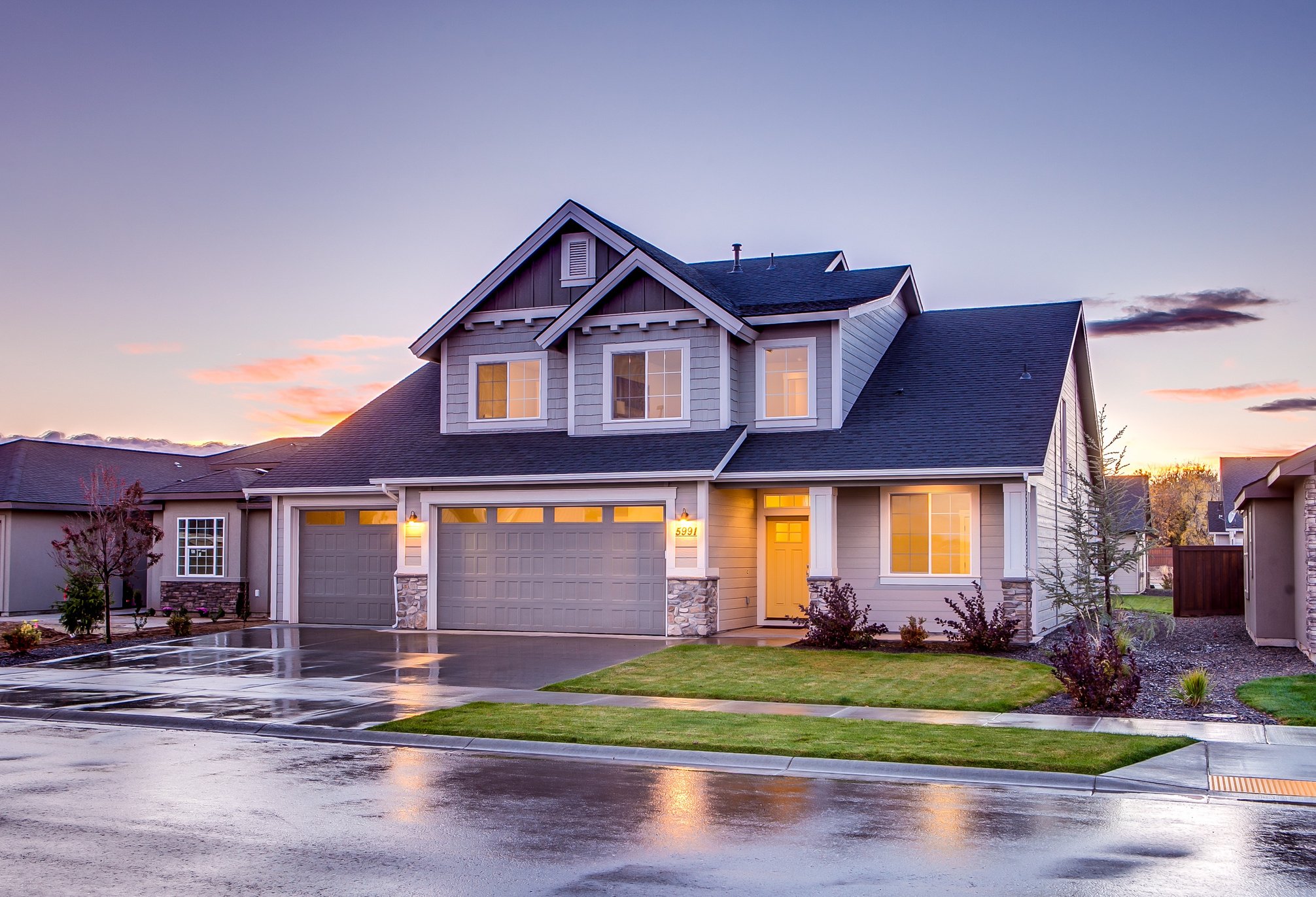 Housefront at Sunset